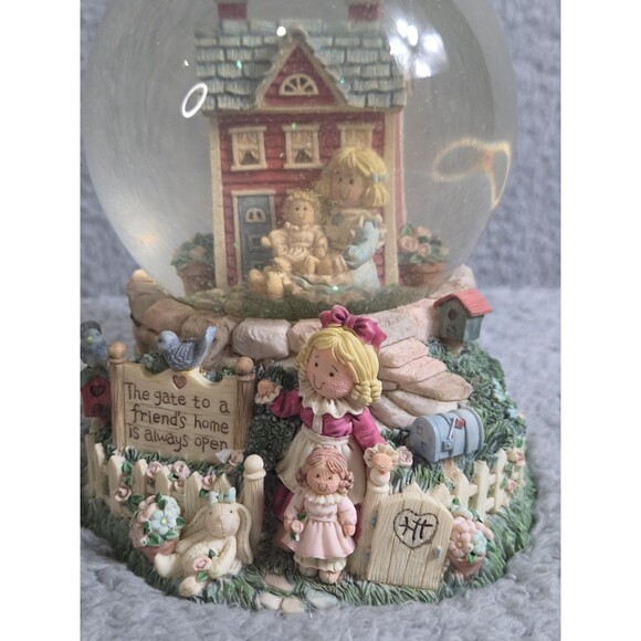San Francisco Music Box Co Heart Tugs Musical Snow Globe Friends Home House WBox - Picture 4 of 9